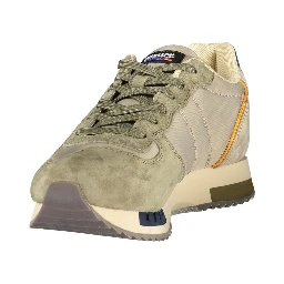 Green Polyester Athletic Sneakers