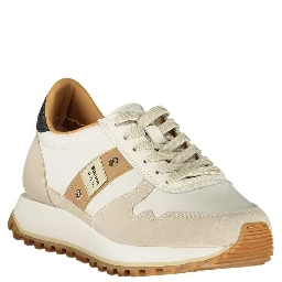 Blue Polyester Athletic Sneakers