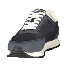 Blue Polyester Men's Sneaker