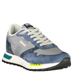 Blue Polyester Men's Sneaker