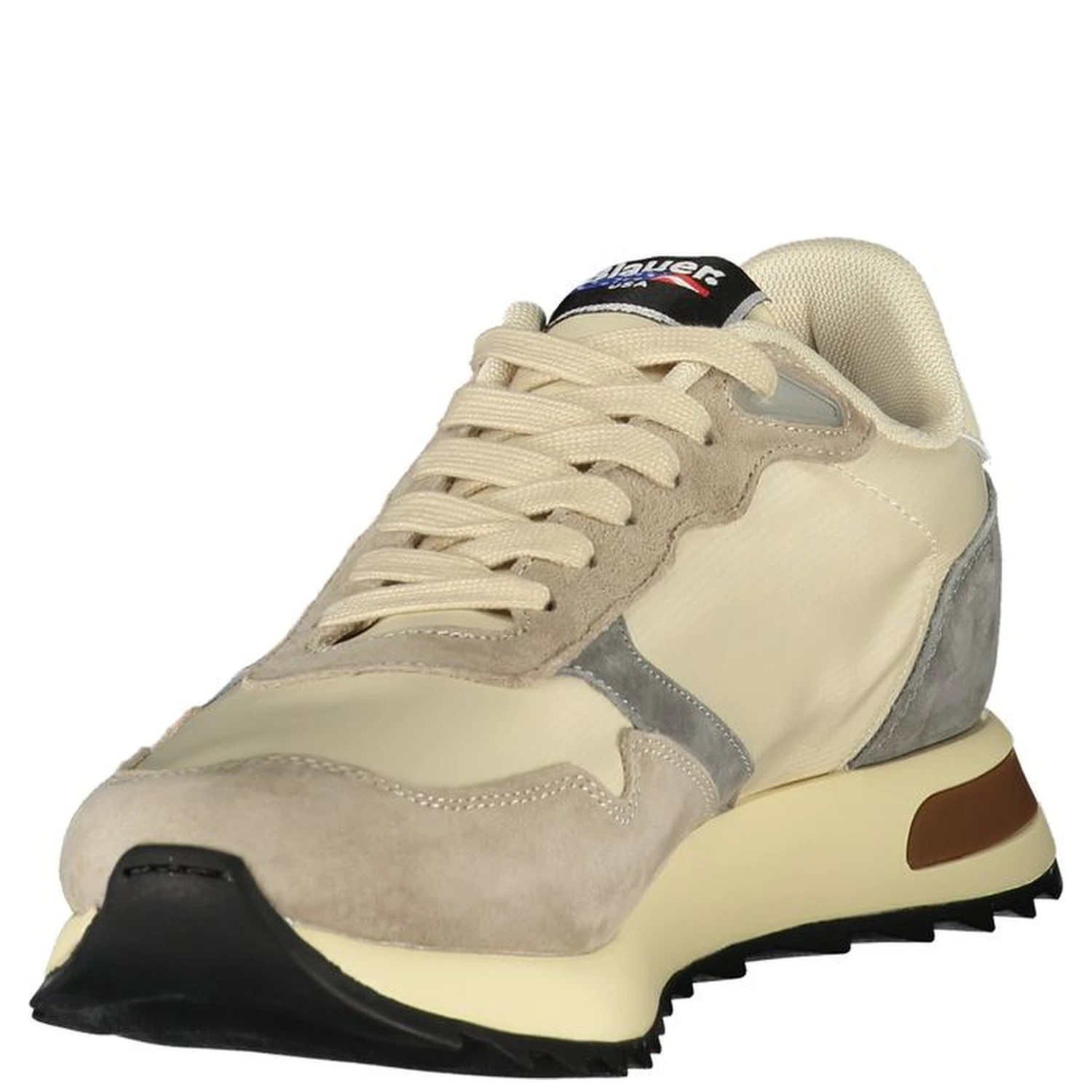 Beige Polyester Mens Sneaker