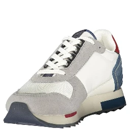 Blue Polyester Athletic Sneakers