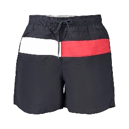 Blue Polyester Men's Swimwear