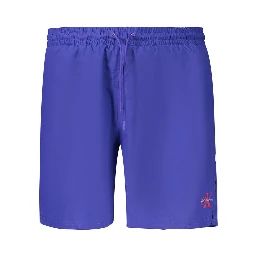Blue Polyester Men's Swimwear