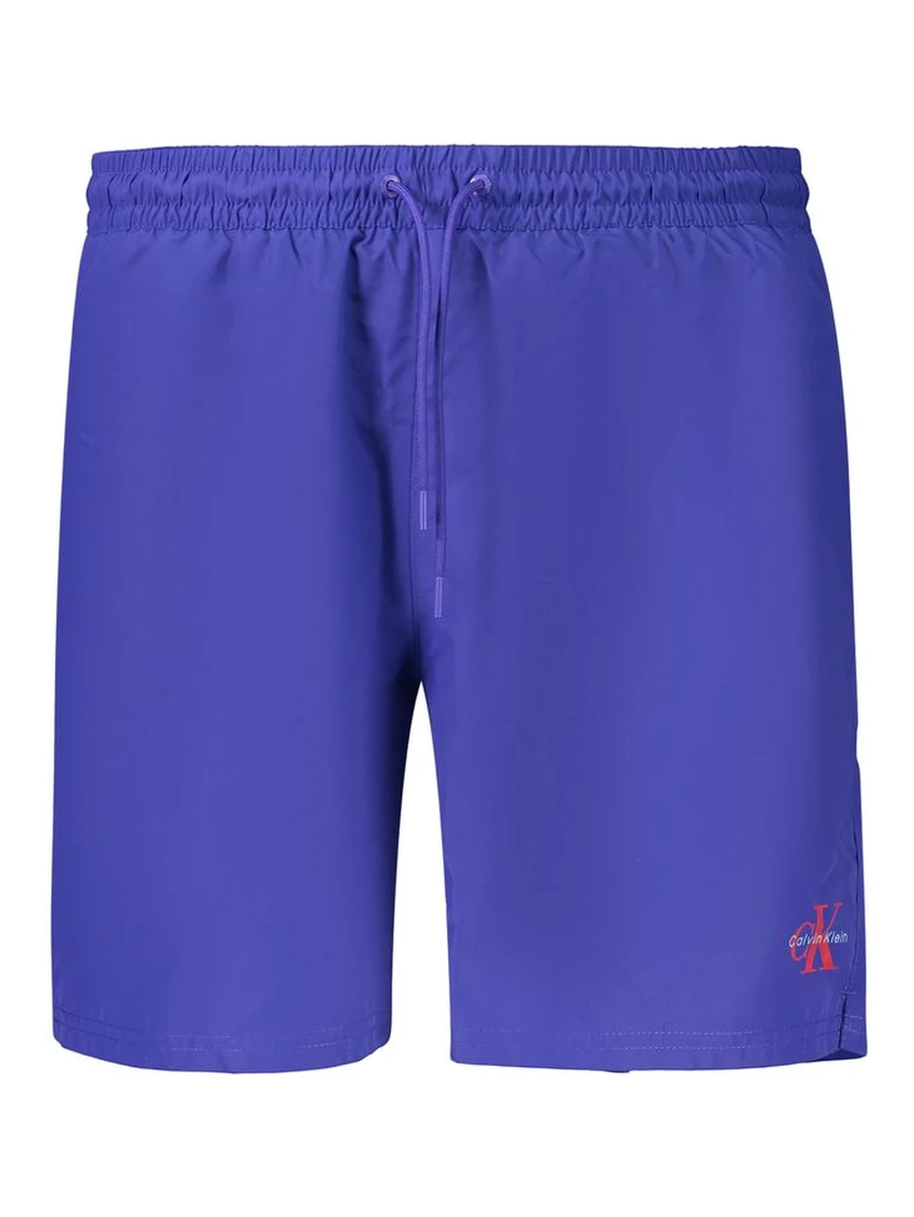 Blue Polyester Men's Swimwear