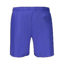 Blue Polyester Men's Swimwear