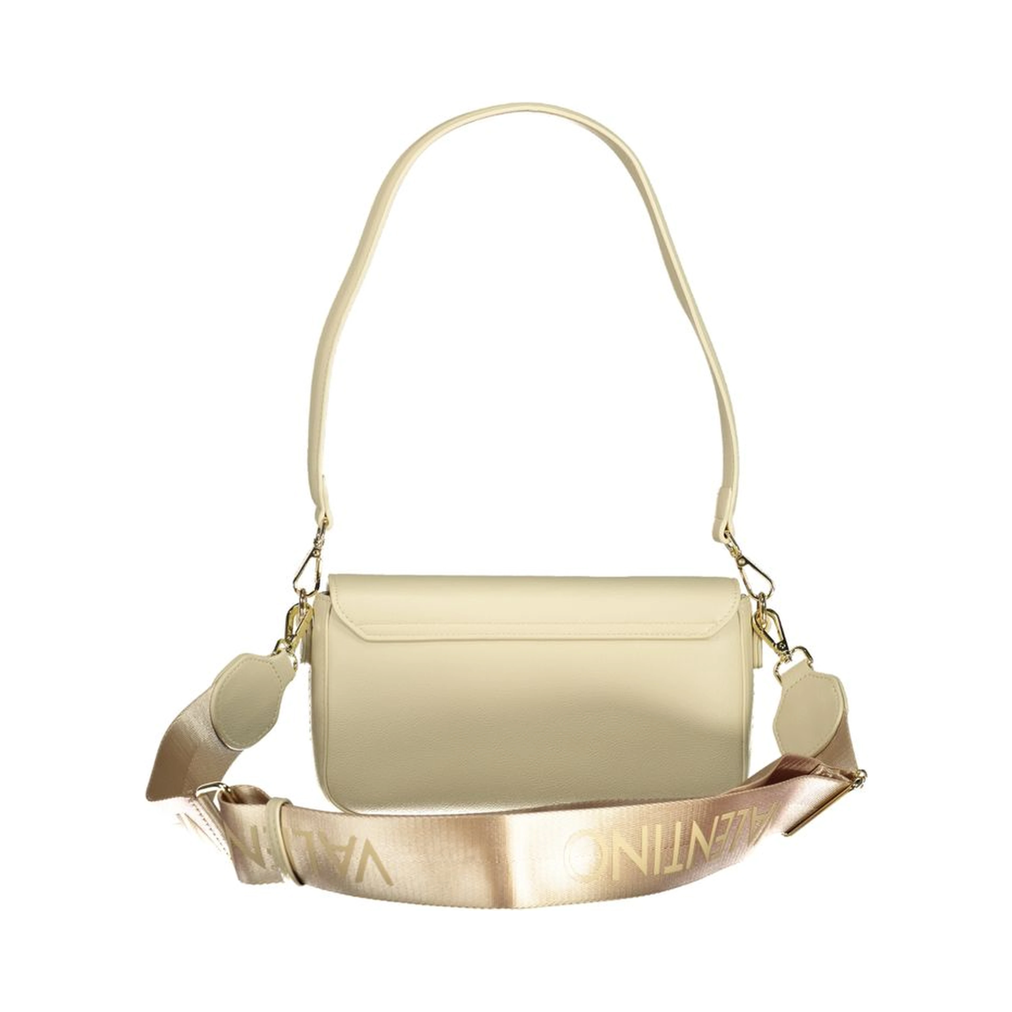 Beige Polyurethane Womens Bag