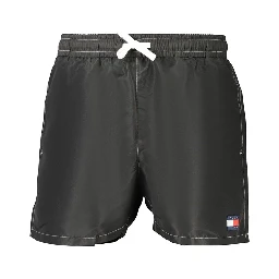 Black Polyester Swim Shorts