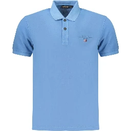 Blue Cotton Polo Shirt
