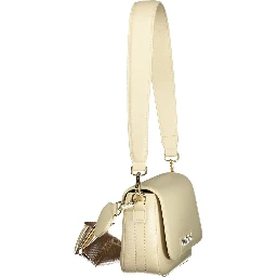 Beige Polyurethane Womens Bag