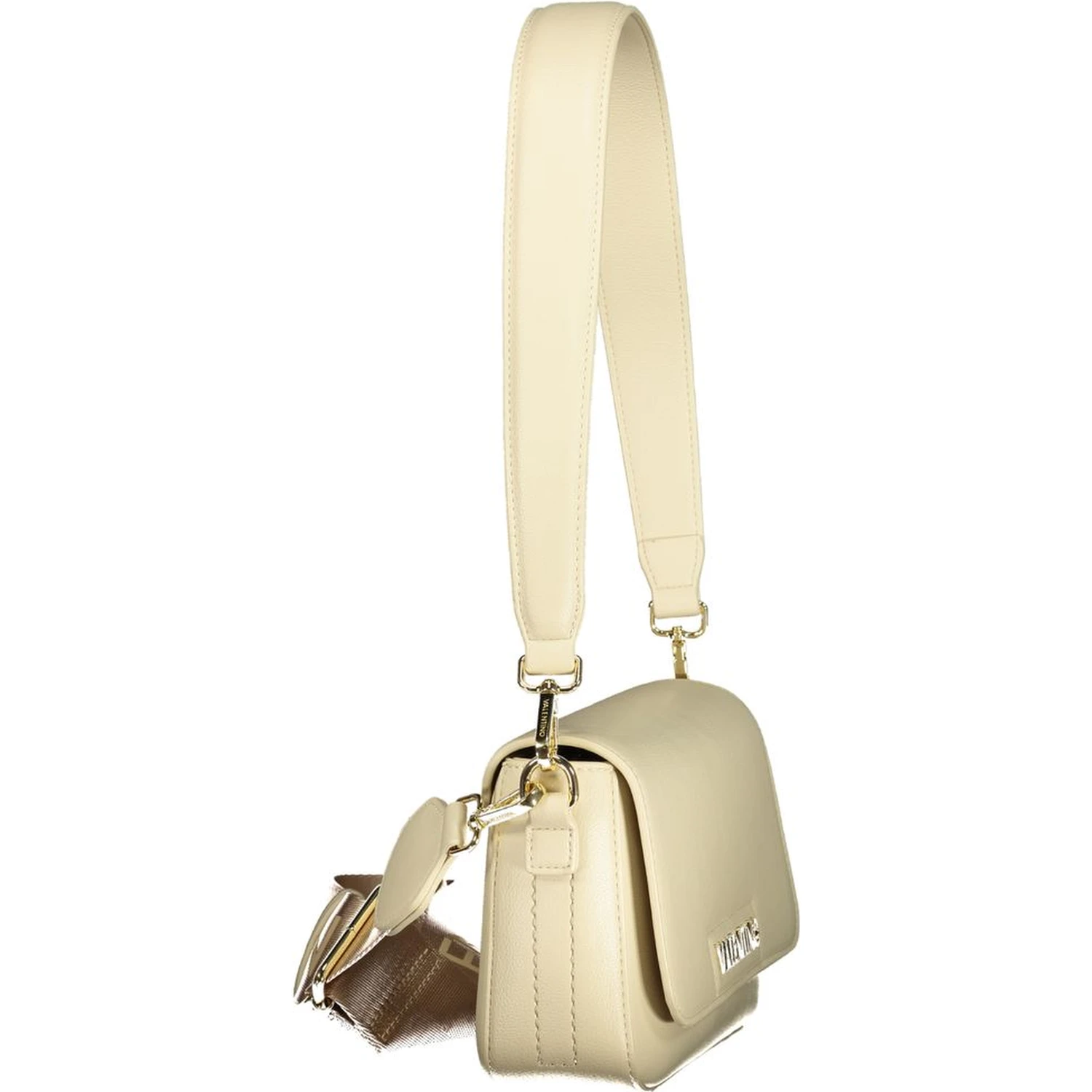 Beige Polyurethane Womens Bag