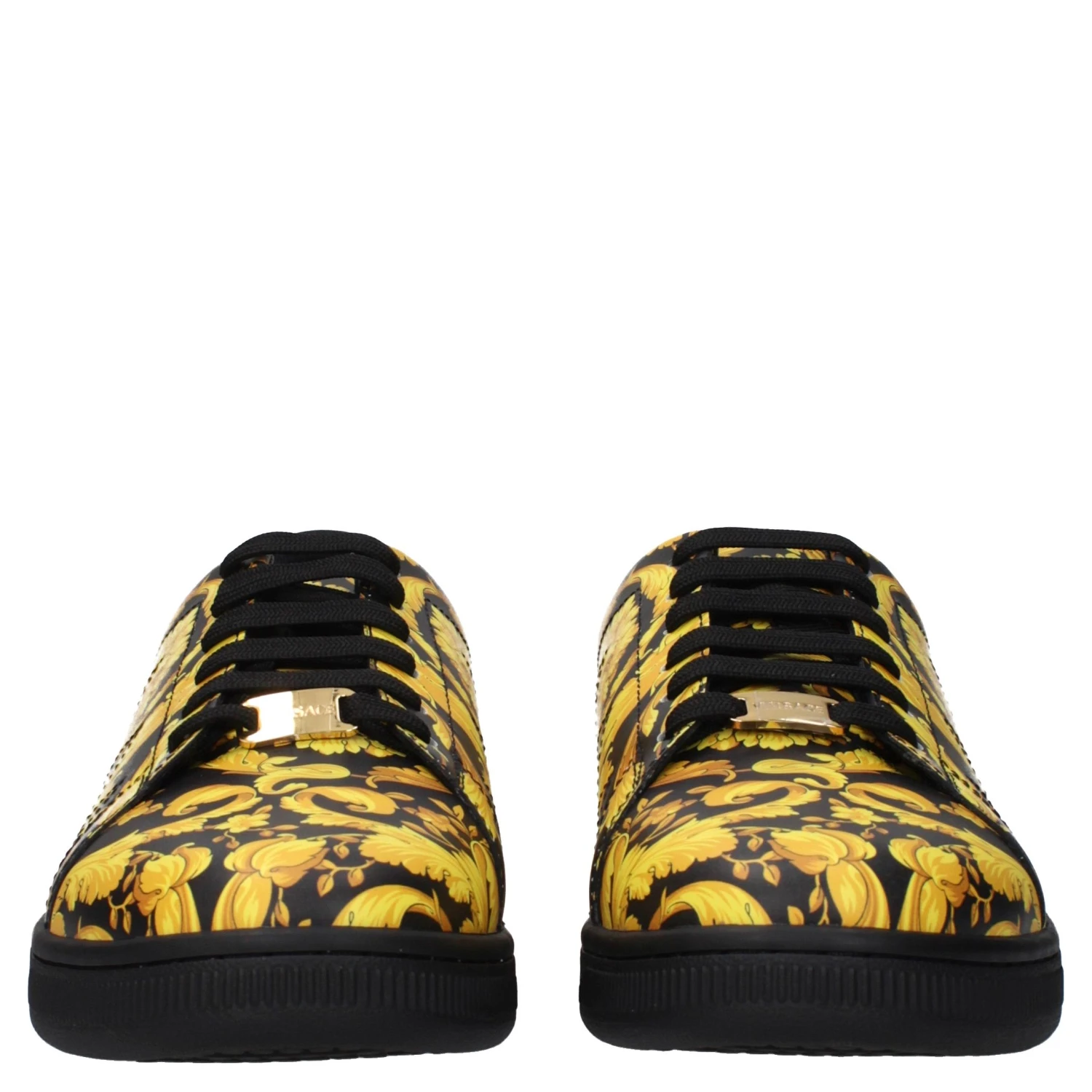 Black Leather Chunky Sneakers