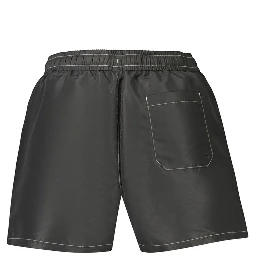 Black Polyester Swim Shorts