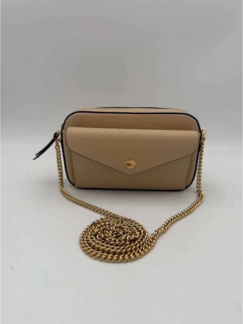 GUCCI GG Jumbo Beige with Front Pocket Shoulder Bag
