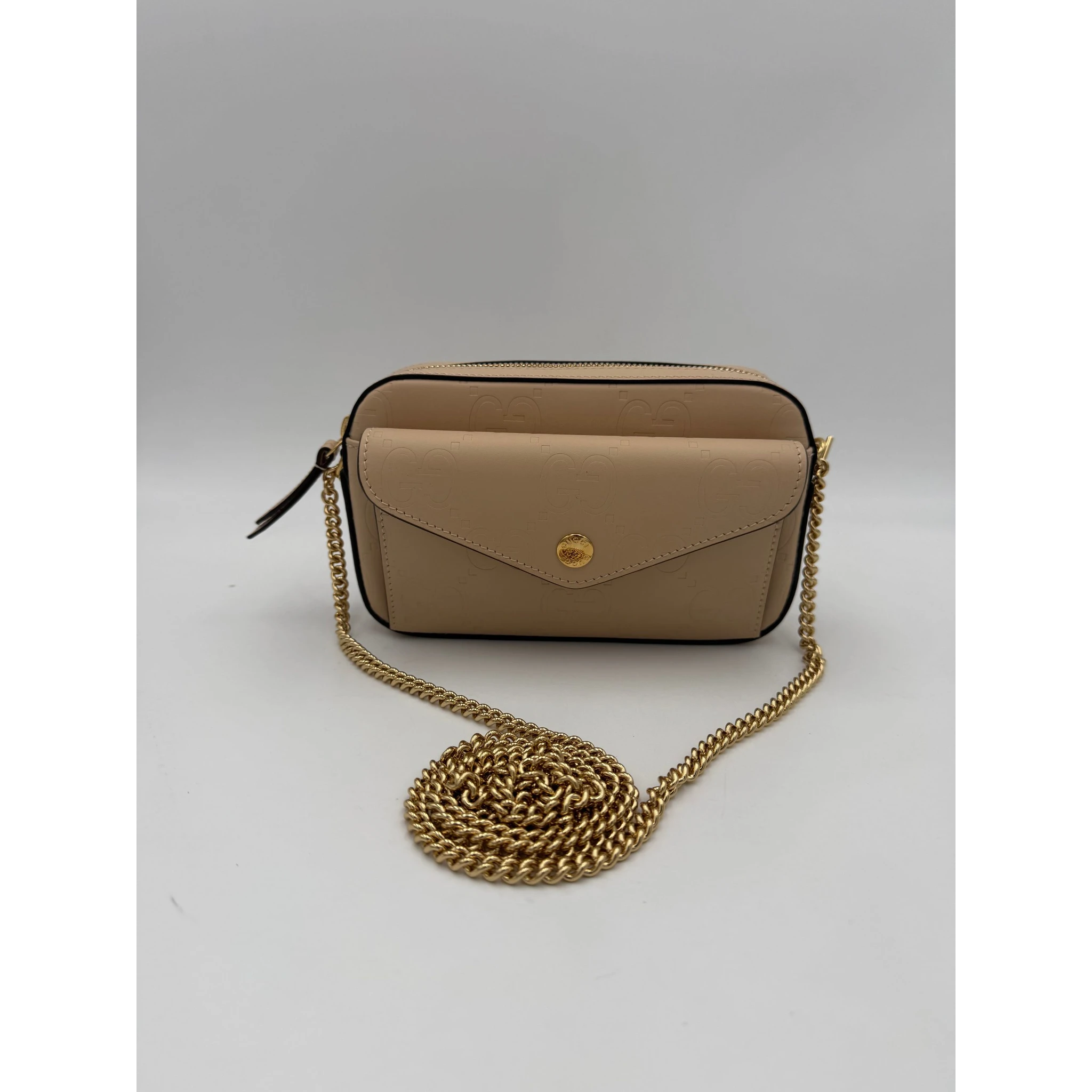 GUCCI GG Jumbo Beige with Front Pocket Shoulder Bag