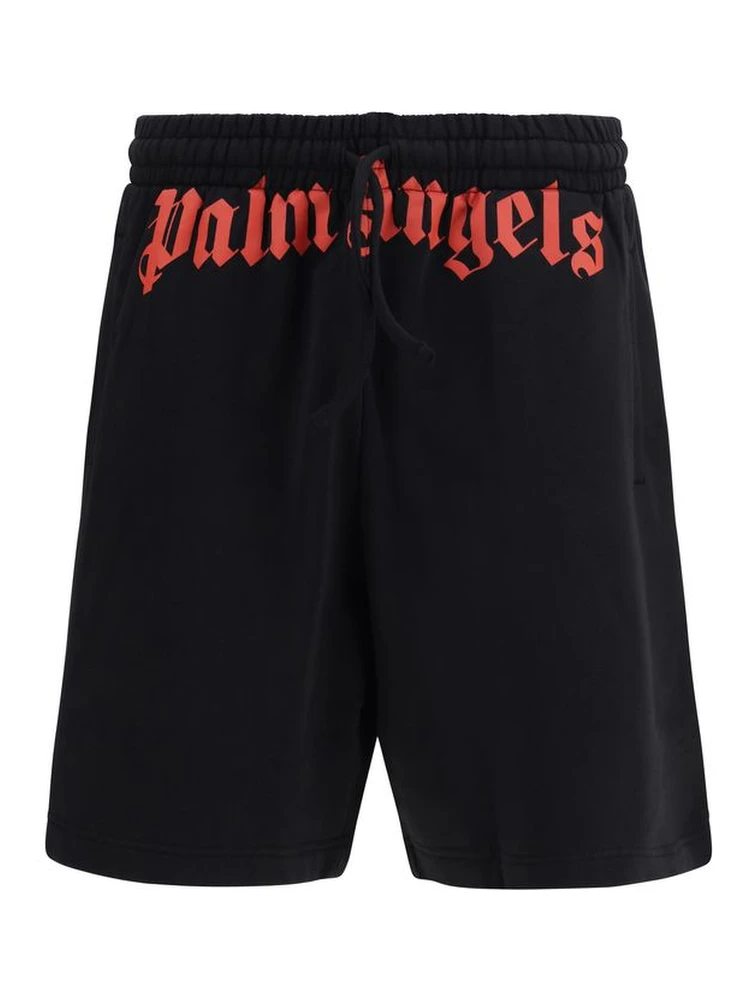 Black Cotton Bermuda Shorts