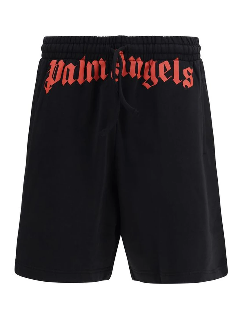 Black Cotton Bermuda Shorts