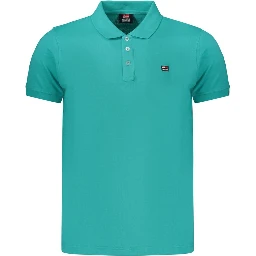 Green Cotton Men Polo