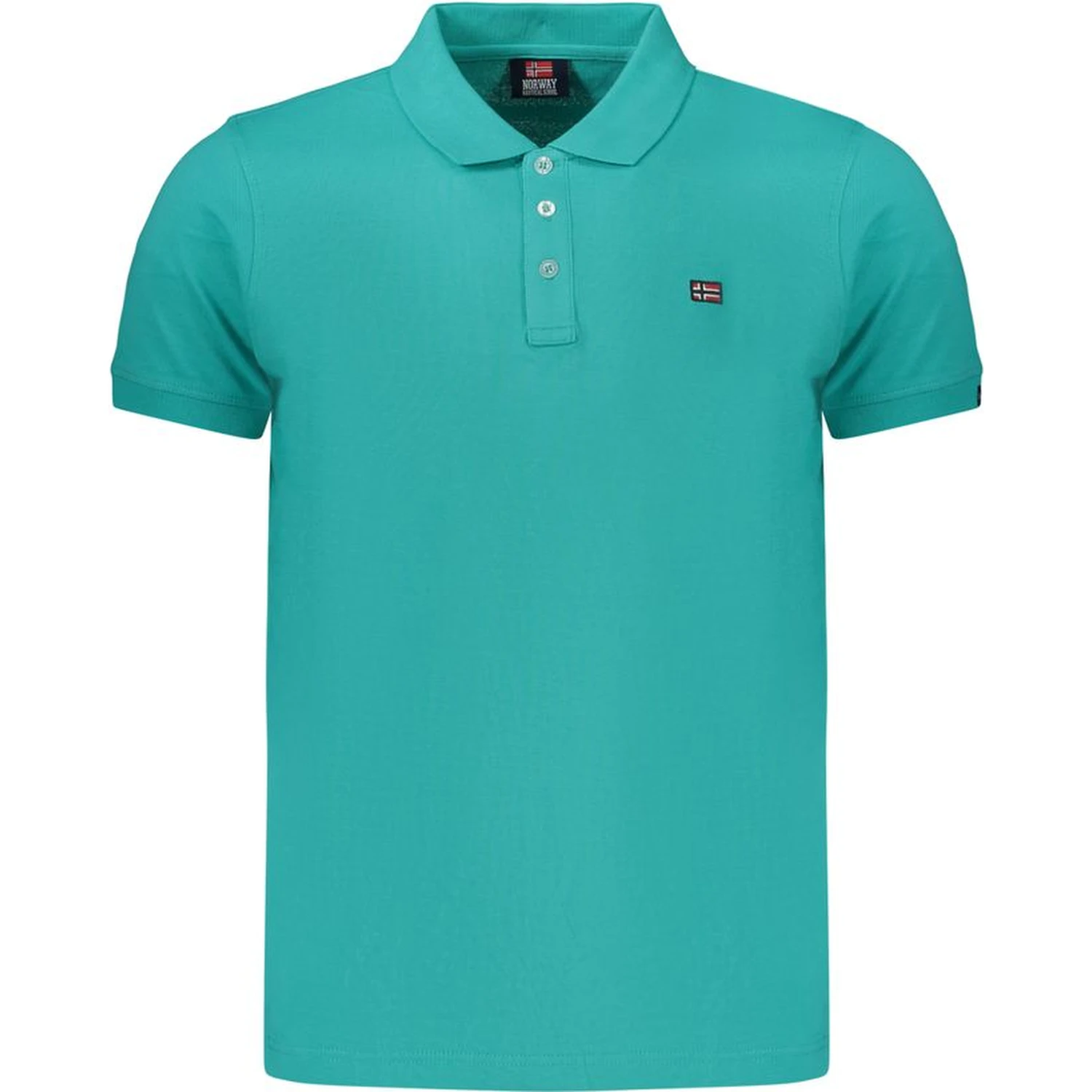 Green Cotton Men Polo