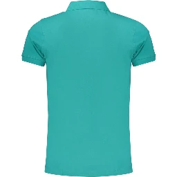 Green Cotton Men Polo