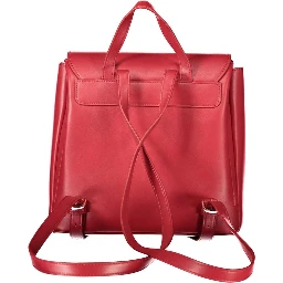 Red Polyurethane Women's Bag
