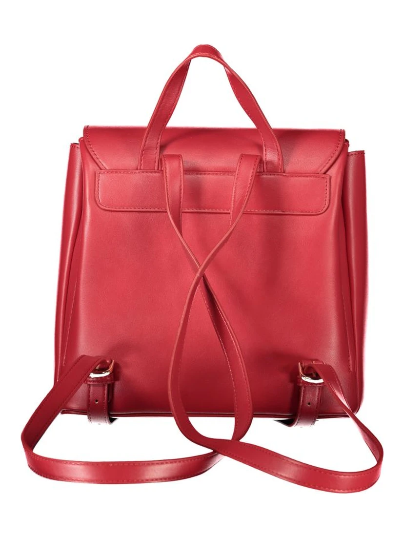 Red Polyurethane Women's Bag