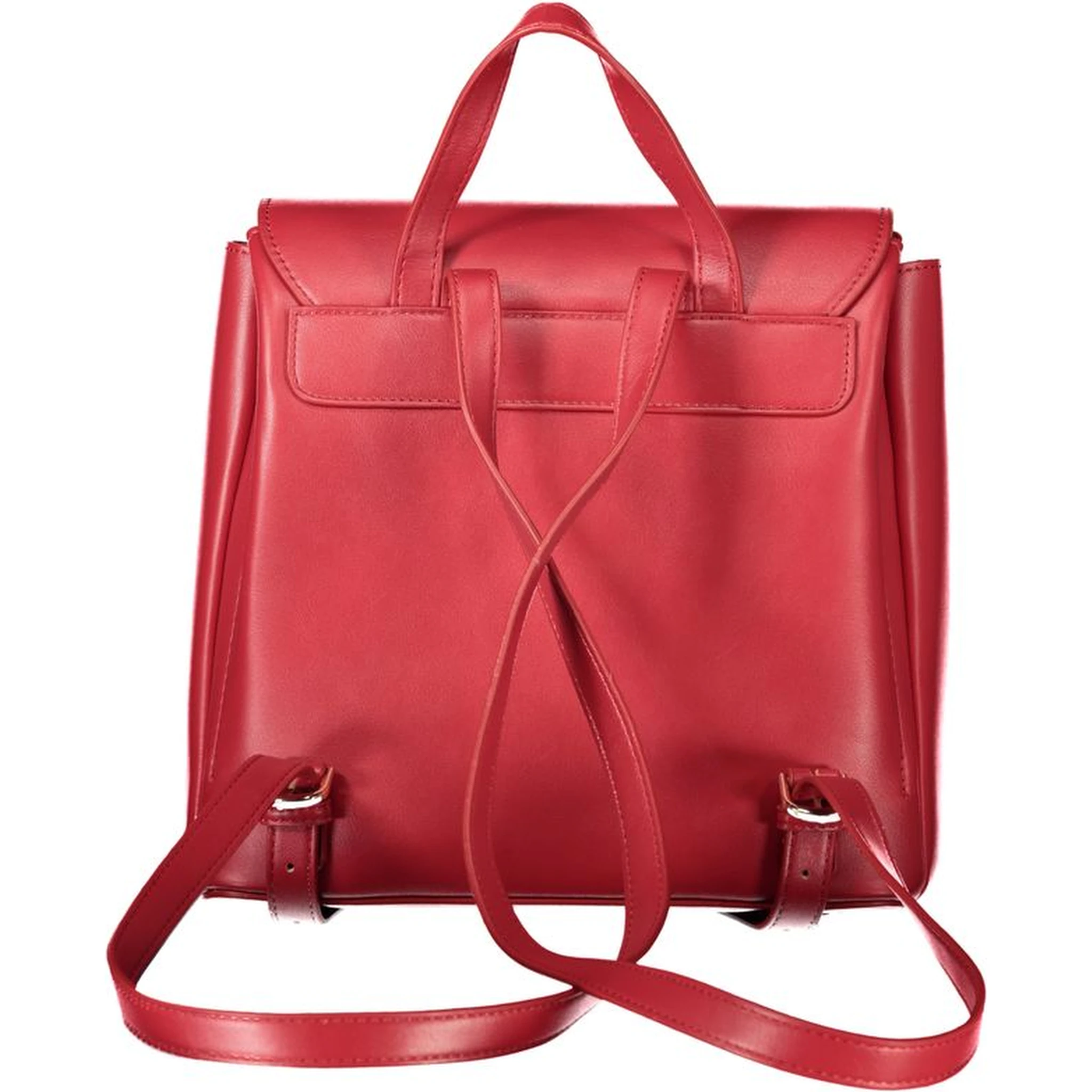 Red Polyurethane Women's Bag