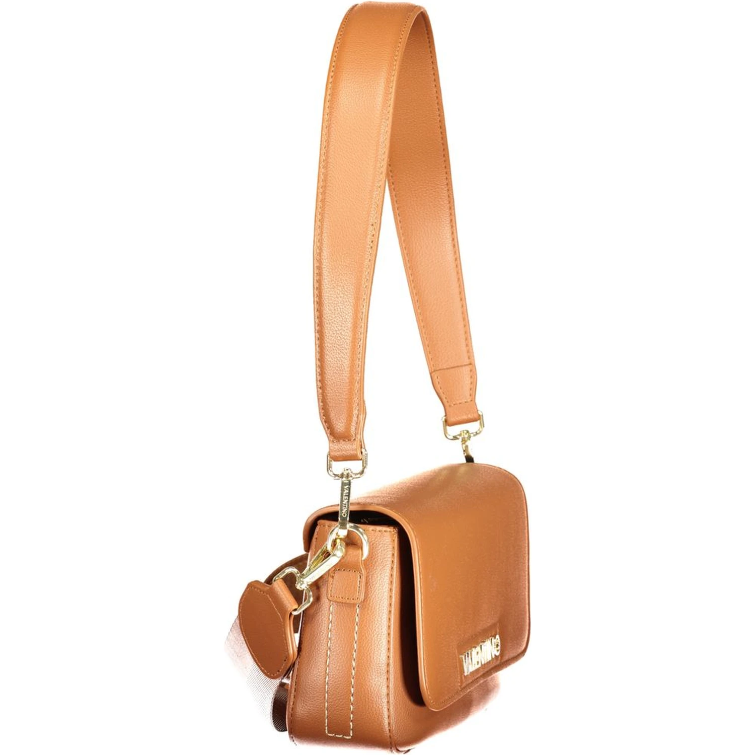 Brown Polyurethane Women's Bag with Adjustable Shoulder Strap