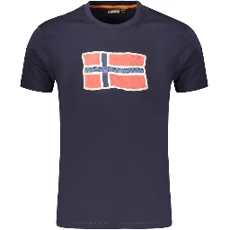 Blue Cotton Men's T-Shirt