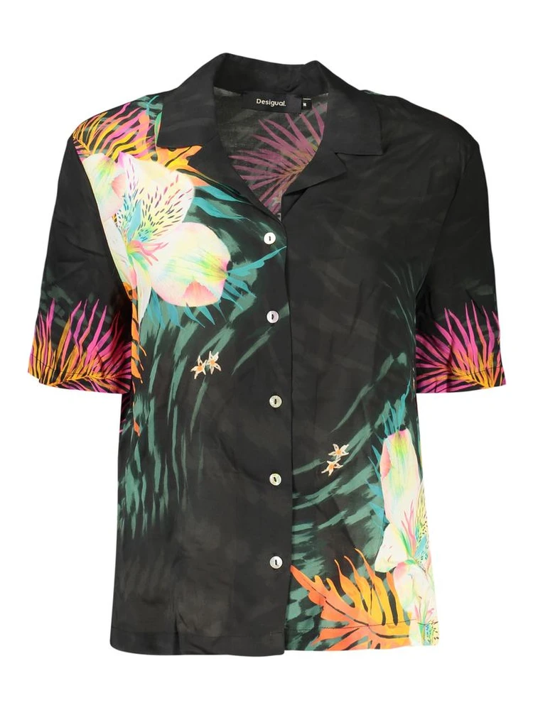 Black Viscose Womens Shirt