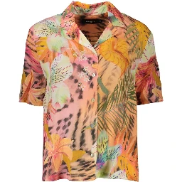 Orange Viscose Women's Shirt
