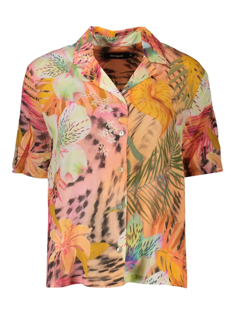 Orange Viscose Women's Shirt