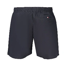 Blue Polyester Men's Short