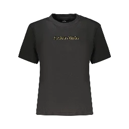 Black Cotton Womens T-Shirt