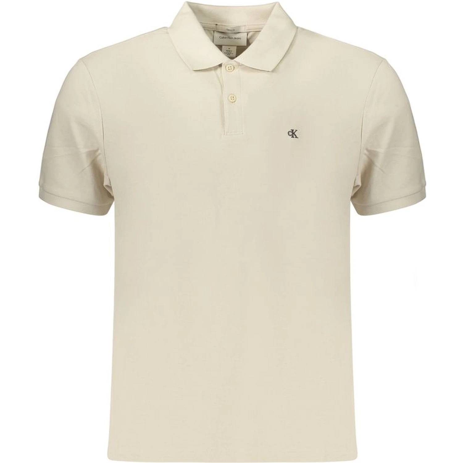 Beige Cotton Mens Polo Shirt