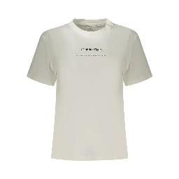 White Cotton Women T-Shirt