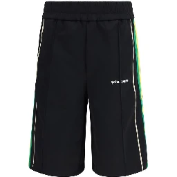 Black Polyester Bermuda Shorts