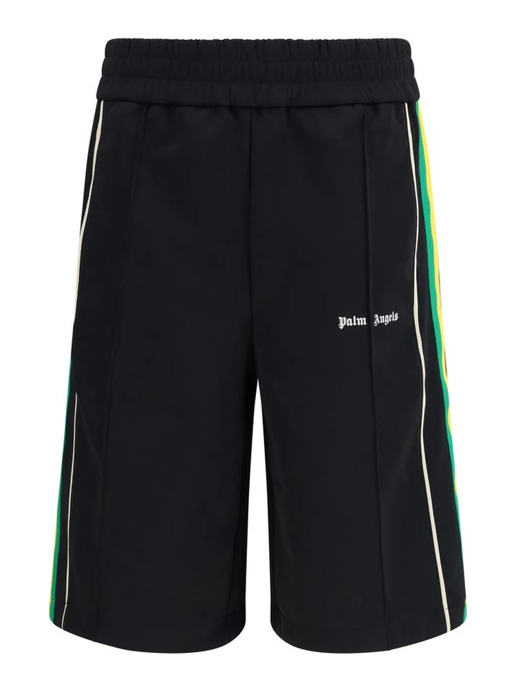 Black Polyester Bermuda Shorts