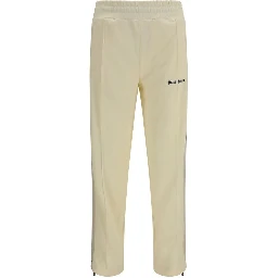 Beige Polyester Athletic Pants