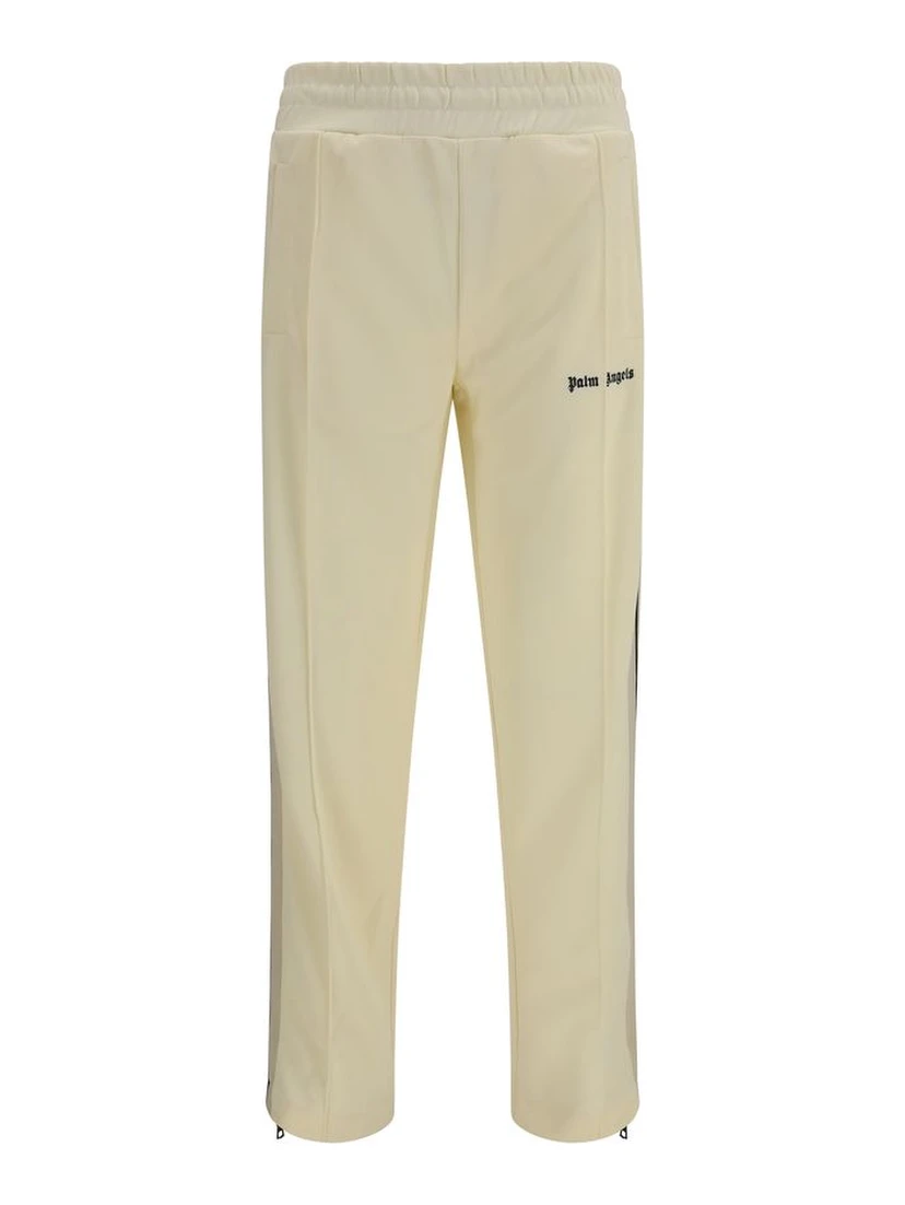 Beige Polyester Athletic Pants