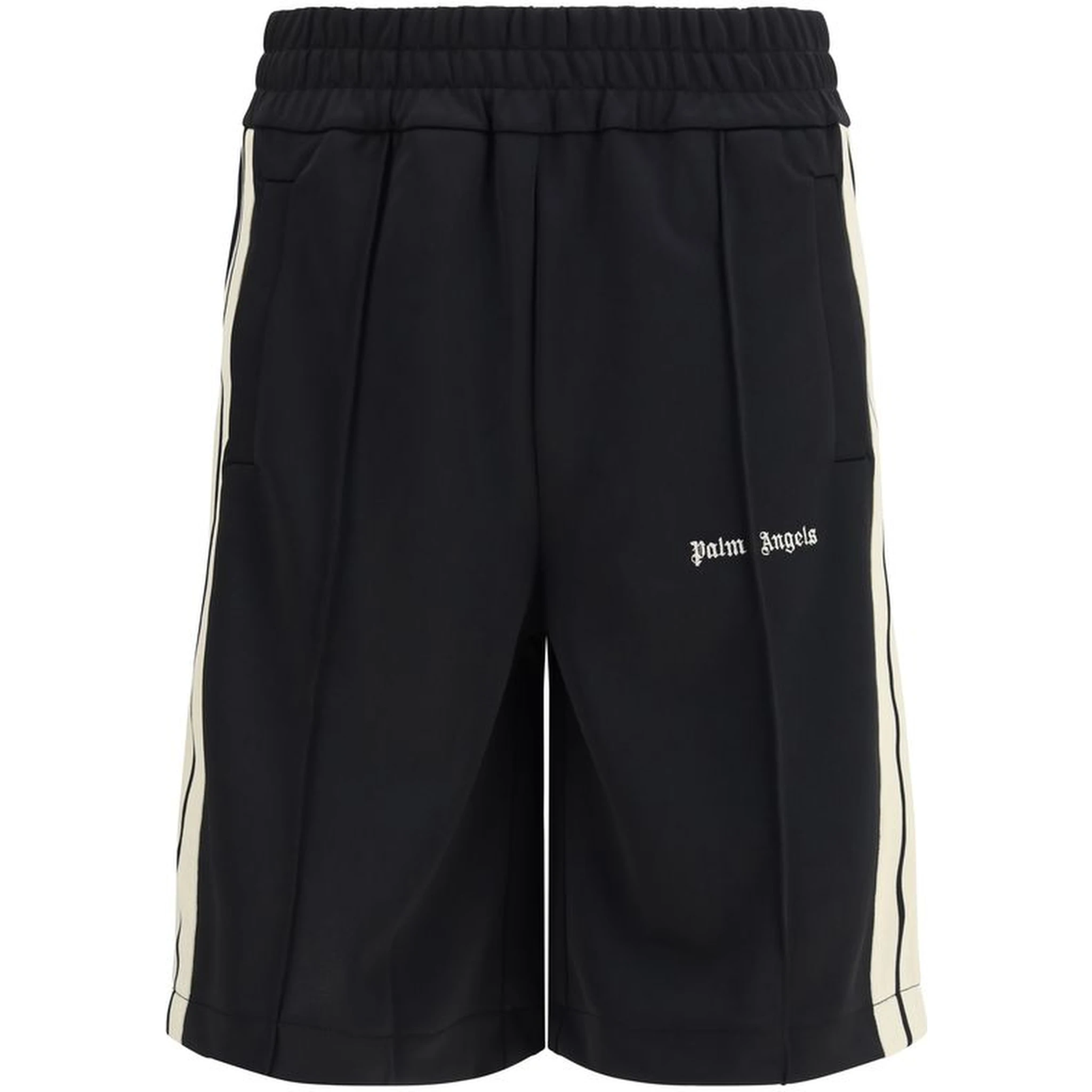 Black Polyester Bermuda Shorts