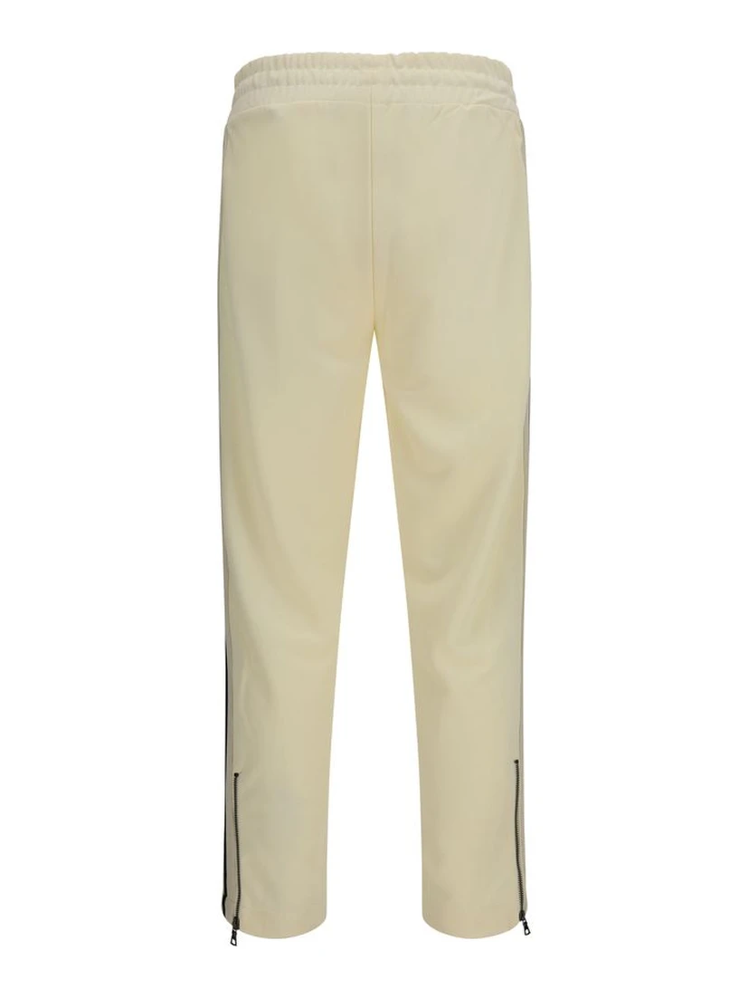 Beige Polyester Athletic Pants
