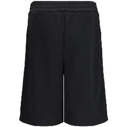 Black Polyester Bermuda Shorts