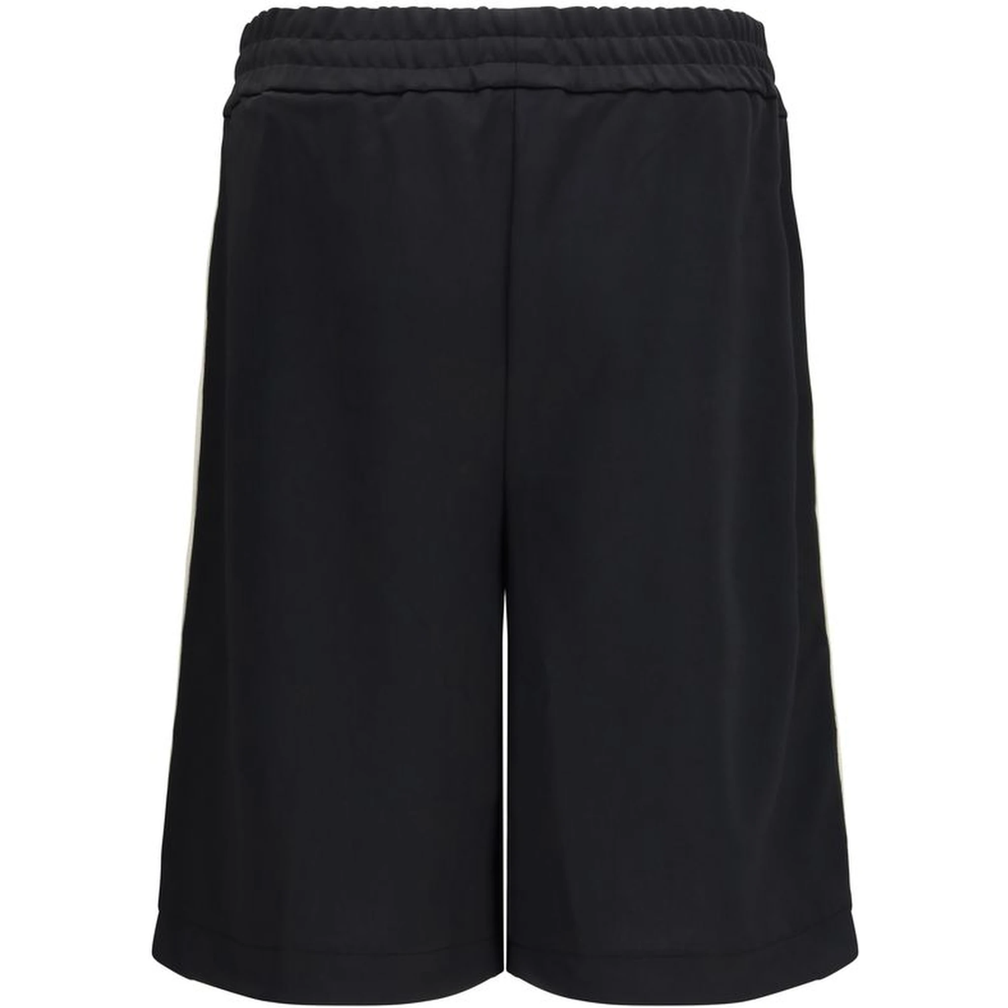 Black Polyester Bermuda Shorts