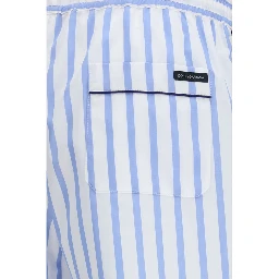 Blue Cotton Bermuda Shorts