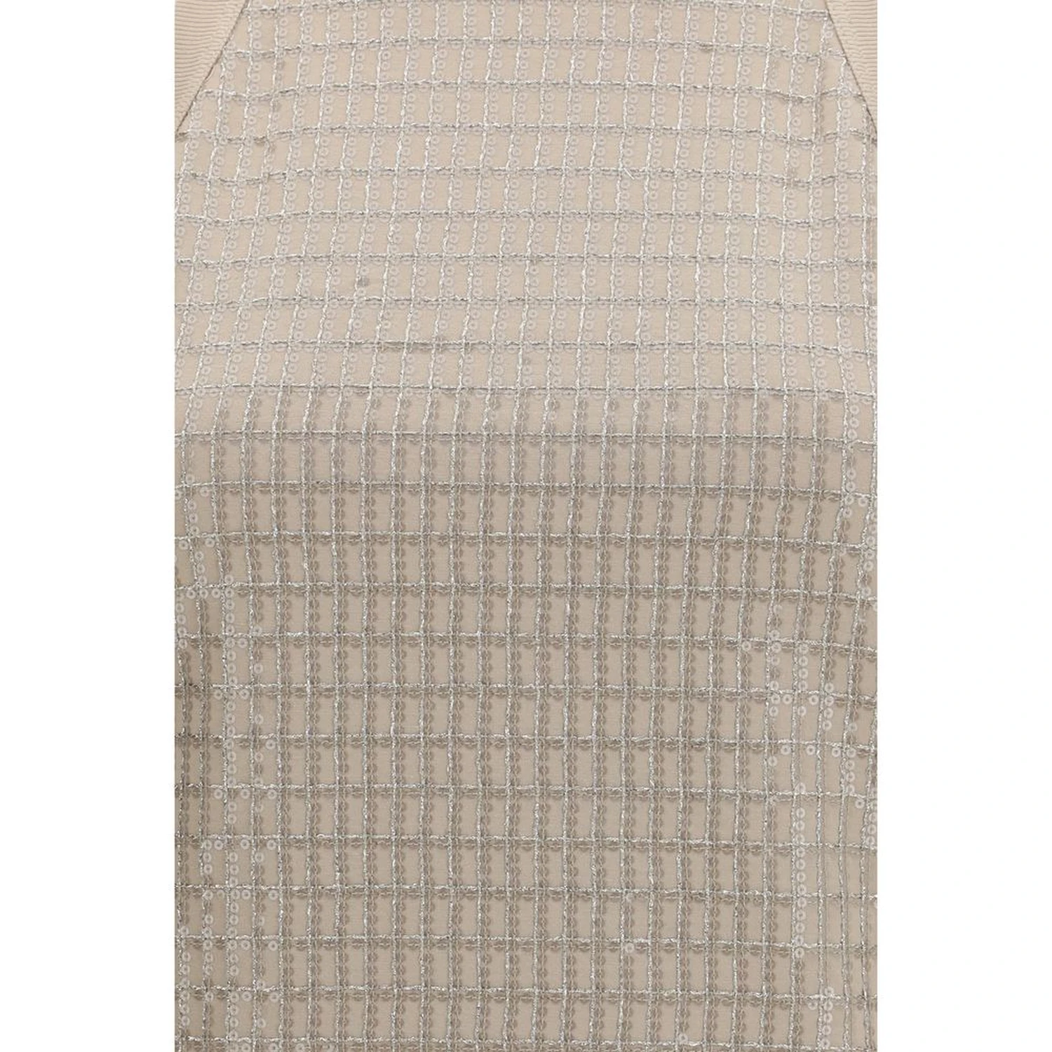 Beige Cotton Sleeveles T-Shirt