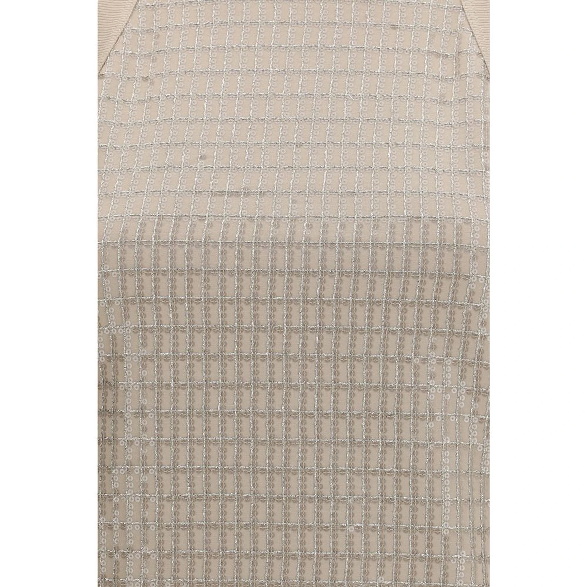 Beige Cotton Sleeveles T-Shirt