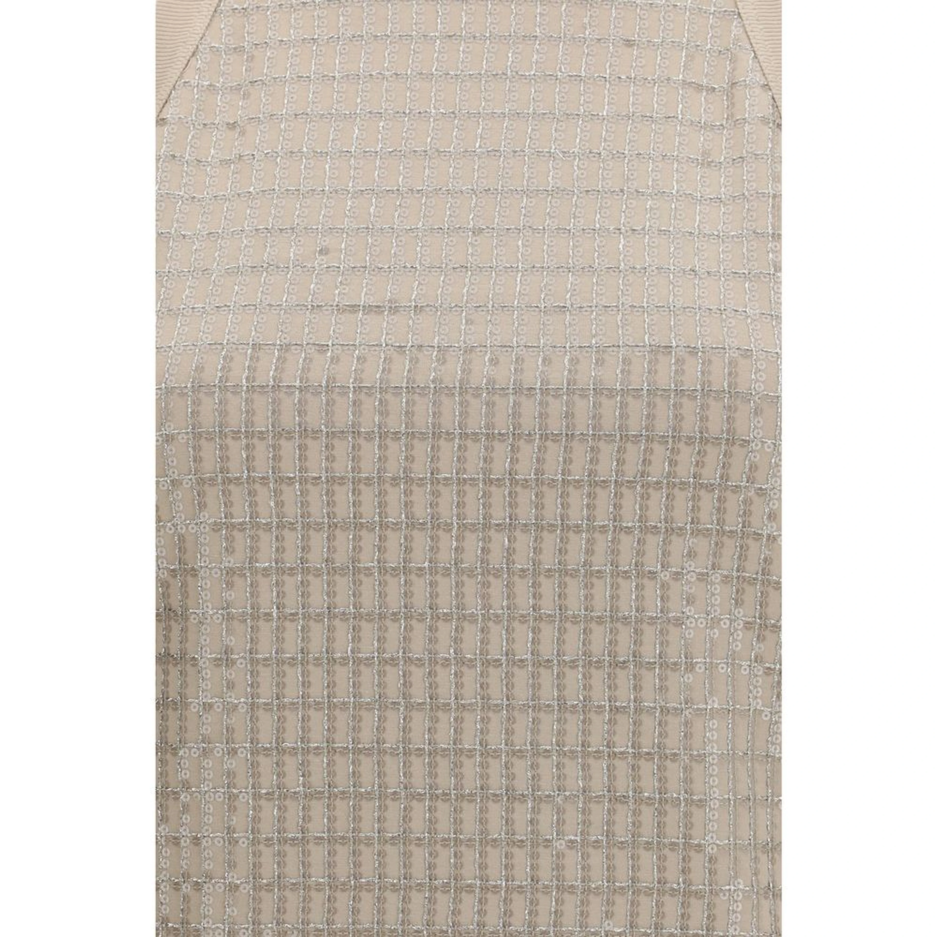 Beige Cotton Sleeveles T-Shirt