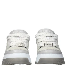 Gray Leather Low Top Sneakers