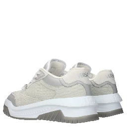 Gray Leather Low Top Sneakers